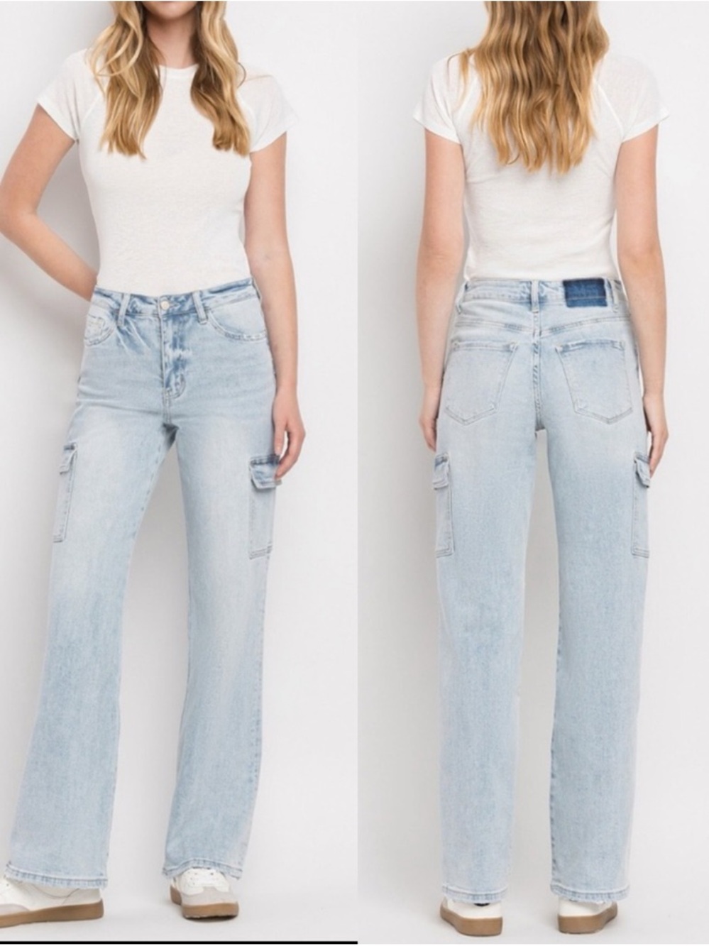 VERVET “ALYSSA” High Rise 90's Vintage Cargo Utility Straight Jeans ❤️